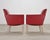 Pair of Italian Art Deco Style Red Leather Lounge Armchairs For Sale - Image 10 of 18