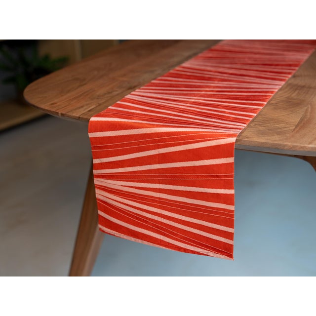 Early 21st Century Red Silver Geometric Silk Runner by Renaras For Sale - Image 5 of 6