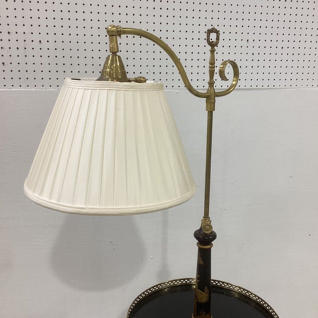 Wood Late 20th Century Frederick Cooper Chinoisserie Floor Lamp With Integrated Table For Sale - Image 7 of 11