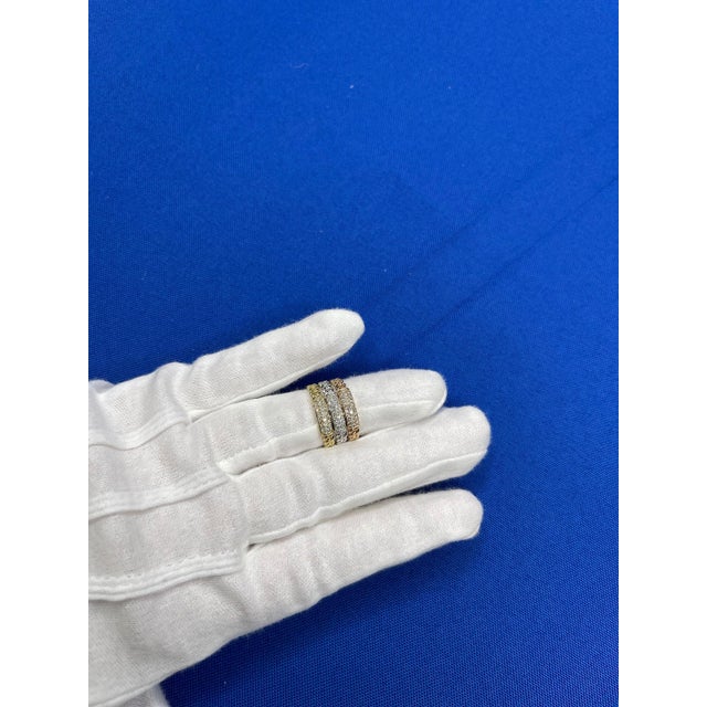 Brilliant Cut Diamond Pave Set Medium Stackable Curb Link Cocktail Statement, Size 6.5 For Sale - Image 9 of 10