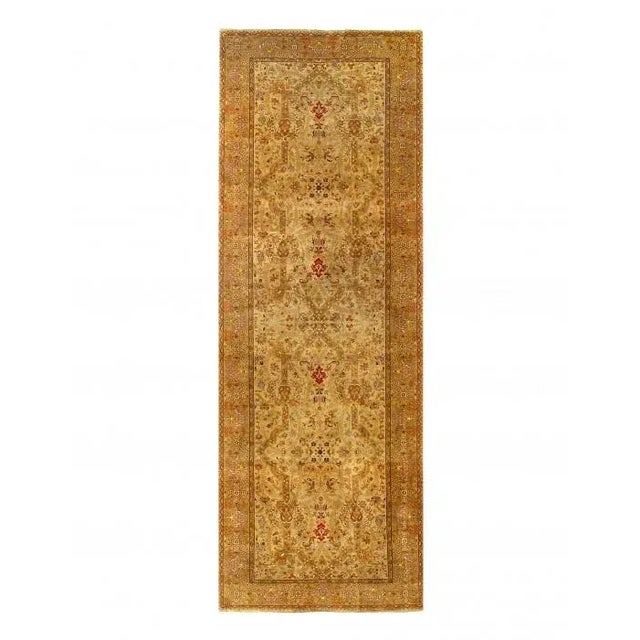 Camel Pasargad Camel Color Fine Hand Knotted Tabriz Gallery Size Runner Rug 6' X 18' For Sale - Image 8 of 8
