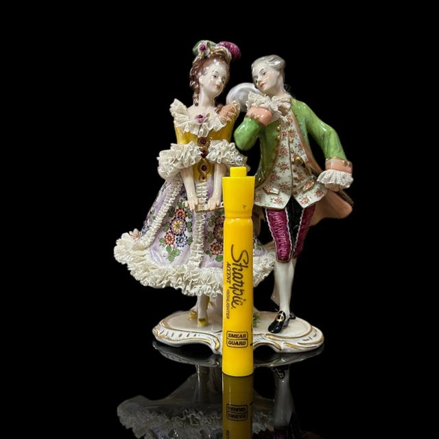 Volkstedt Porcelain, Courting Couple, Marked V20253, Post 1945 For Sale - Image 10 of 10