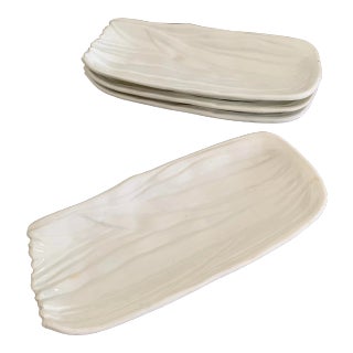 Vintage Bonwit Teller Italian Majolica Leaf Plates - Set of 4 For Sale