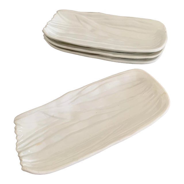 Vintage Bonwit Teller Italian Majolica Leaf Plates - Set of 4 For Sale