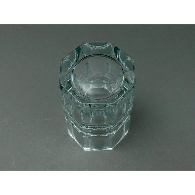 Transparent Mid 20th Century Baccarat Crystal France Signed Edith Heavy Glass Flower Vase For Sale - Image 8 of 8