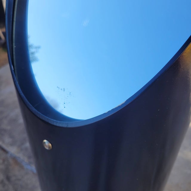 1980s 1980s Postmodern Lipstick Mirror, Black Fiberglass Freestanding Floor Mirror, Manner of Roger Lecal For Sale - Image 5 of 11