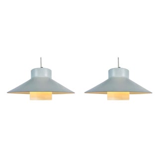 Pair of White Louis Poulsen Visie Pendant Pendant Lamps, Denmark, 1980s For Sale