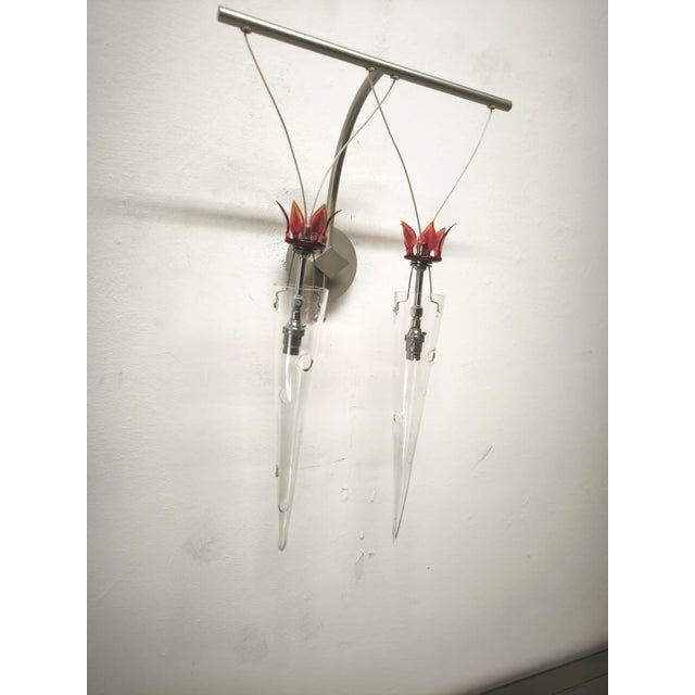 Gray 2-Light Wall Lamp by Lamp International, 1990s For Sale - Image 8 of 10