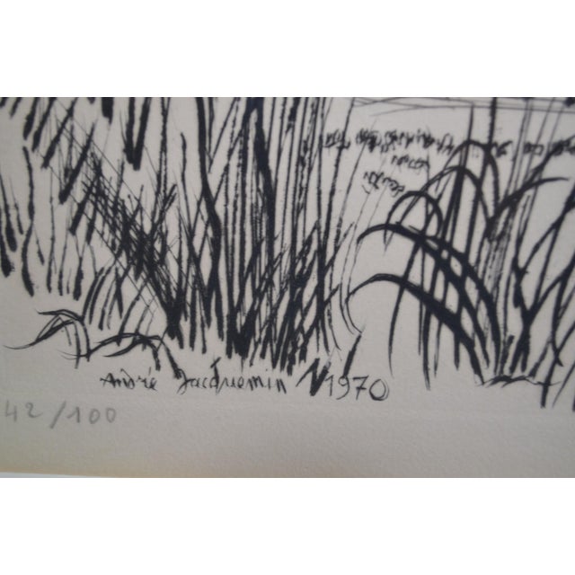 André Jacquemin “Return From the Fields“ Black Engraving Signed, Dated 1970, Framed For Sale - Image 9 of 11