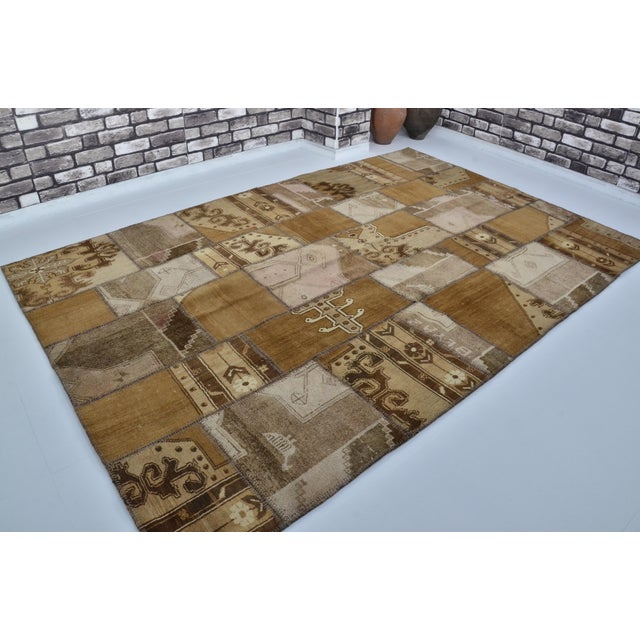 1960s Beige Mid 20th Century Anatolian Wool Carpet For Sale - Image 5 of 10