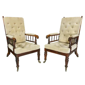 Late Regency Rosewood Armchairs - a Pair