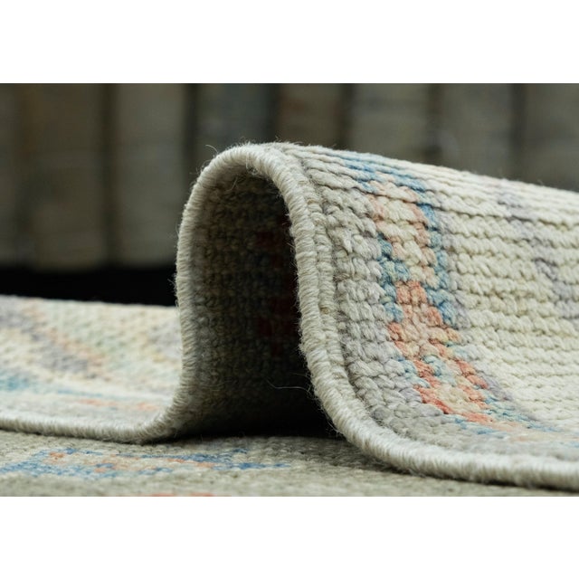 Blue Turkish Oushak Runner Rug 2'10" x 12' #17815 For Sale - Image 8 of 8