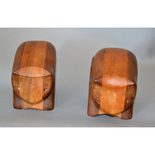 1980s Handcrafted 'Creative Critters' Animal Figurine Jewelry Box Tropical Wood, Pair For Sale - Image 5 of 13