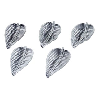 Leaf-Shaped Bowls in Art Glass, Finland, 1970s, Set of 5 For Sale