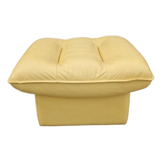 Vintage Leather Pouf by Nicoletti Salotti, 1980s For Sale