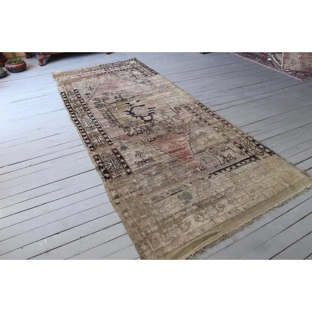 1930s Hand Knotted Rustic Turkish Rug - 4'5" X 10'8" For Sale - Image 4 of 11