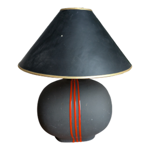 1970s Mid Century Sunset Cosco Lamp Grey Flaming Red