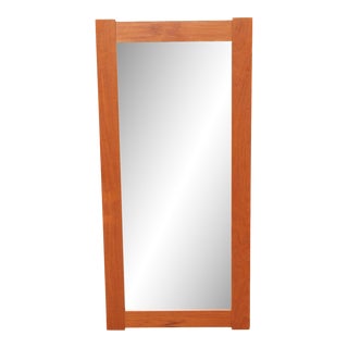 1970s Danish Modern Teak Rectangular Mirror For Sale