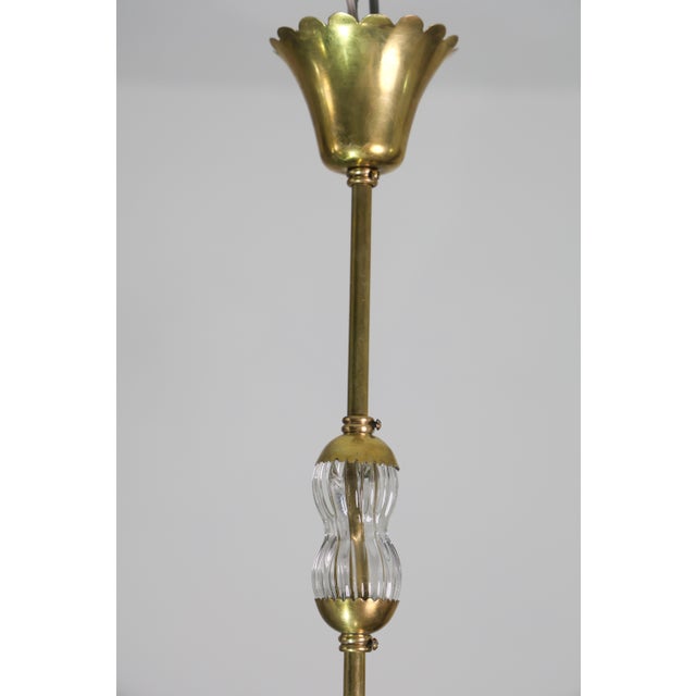 1940s Amazing Art Decò Clear Murano Glass Chandelier by Seguso For Sale - Image 12 of 13