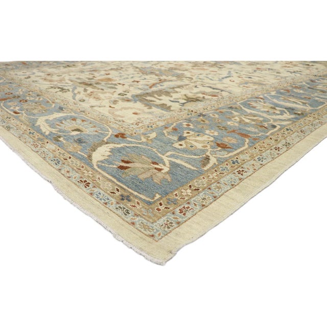 60910 Persian Sultanabad Rug with Modern Transitional Style 12'09 x 16'04. This hand-knotted wool Persian Sultanabad rug...