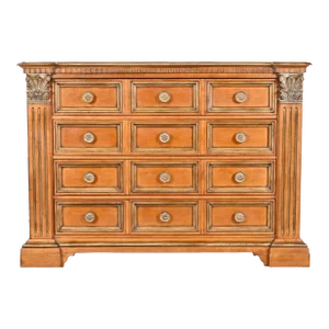 Century Furniture Italian Neoclassical Maple and Parcel Gilt Dresser Chest