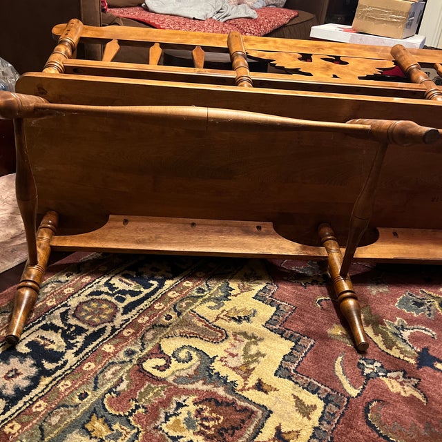 1950s Cushman Colonial Mid Century Solid Maple Deacons Bench, Made in Vermont For Sale - Image 9 of 12