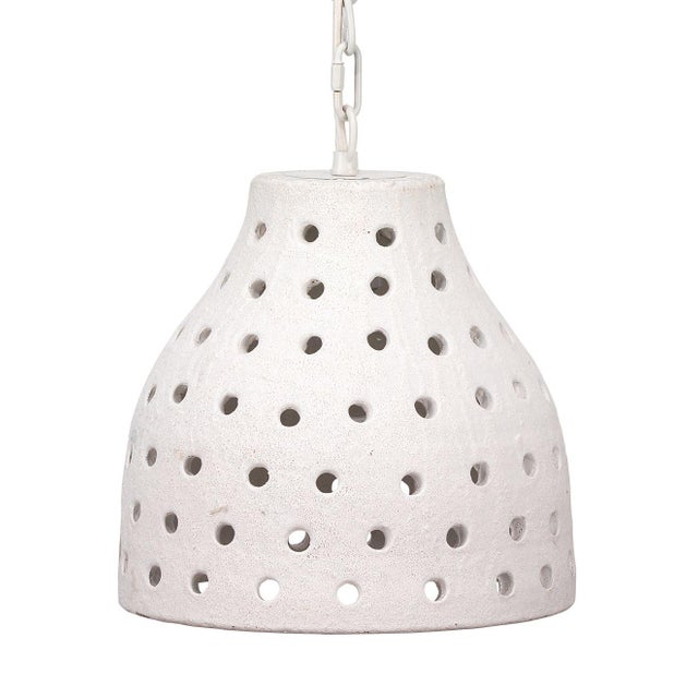 White Porous Ceramic Pendant, Large For Sale - Image 8 of 8