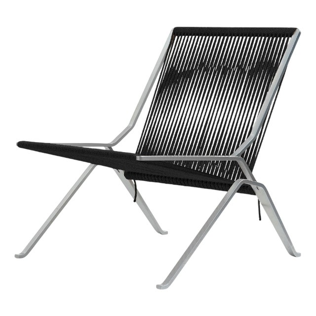 Vintage Black Flagline PK 25 Chair by Poul Kjærholm for Fritz Hansen, 1950s For Sale