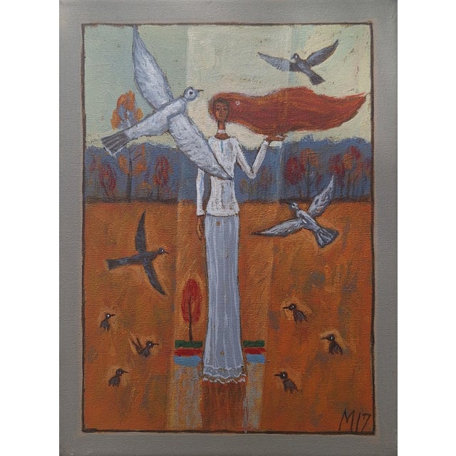 Mikolaj Malesza, My Birds, 2017, Acrylic on Canvas For Sale - Image 4 of 4