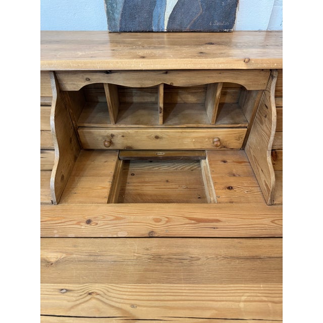 Wood Drop Front Pine Desk For Sale - Image 7 of 17