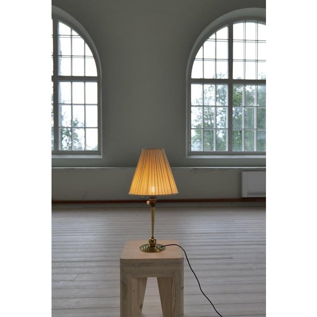 Art Deco Brass Table Lamp attributed to Lars Holmström, Sweden, 1930s For Sale - Image 12 of 14