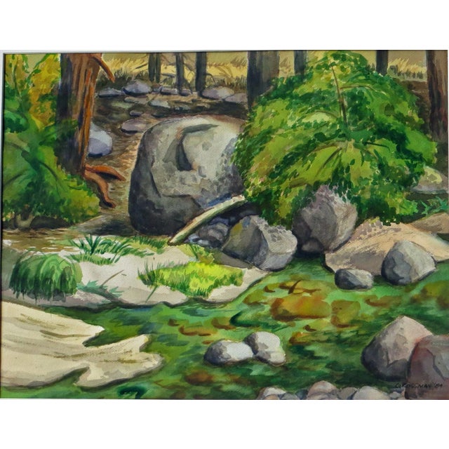 Arnold A. Grossman, Arnold Grossman Watercolor of Wawona River, Yosemite National Park, 1984 For Sale In San Francisco - Image 6 of 7