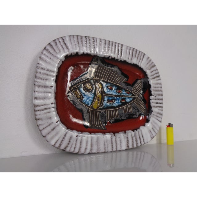 Mid-Century Modern Glazed Lava Ceramic Bowl or Wall Art from Scheurich, Germany, 1960s For Sale - Image 3 of 16