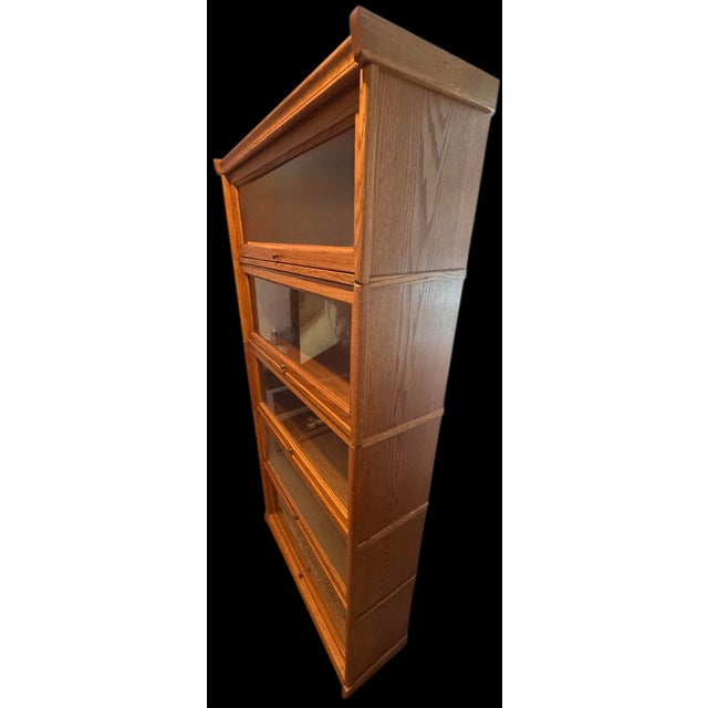 1980s Solid Oak Barrister (Lawyers) Bookcase For Sale - Image 11 of 12