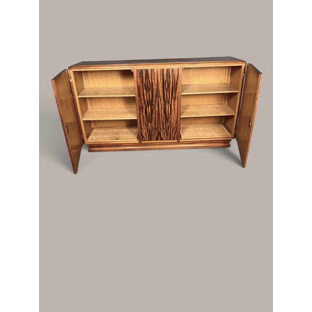 Art Deco Dining Room Set in Makassar Ebony, 1930, Set of 3 For Sale - Image 6 of 18