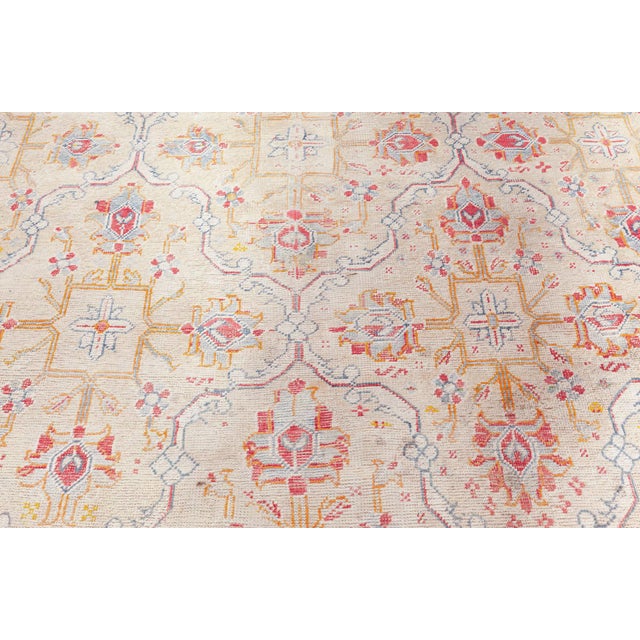 Pink Early 20th Century Cotton Agra Rug For Sale - Image 8 of 9