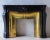 French Black Marble Trois Coquilles Fireplace with Brass Interior For Sale - Image 12 of 12