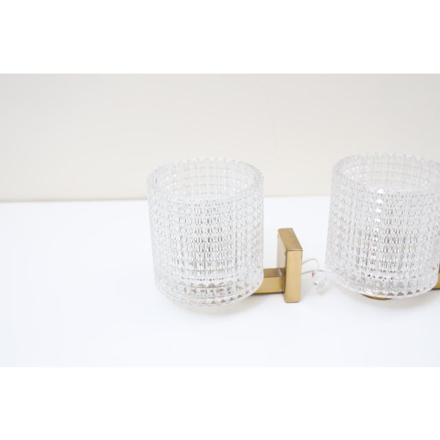 Orrefors Brass and Glass Sconces by Carl Fagerlund for Orrefors, Sweden, 1960s, Set of 2 For Sale - Image 4 of 15