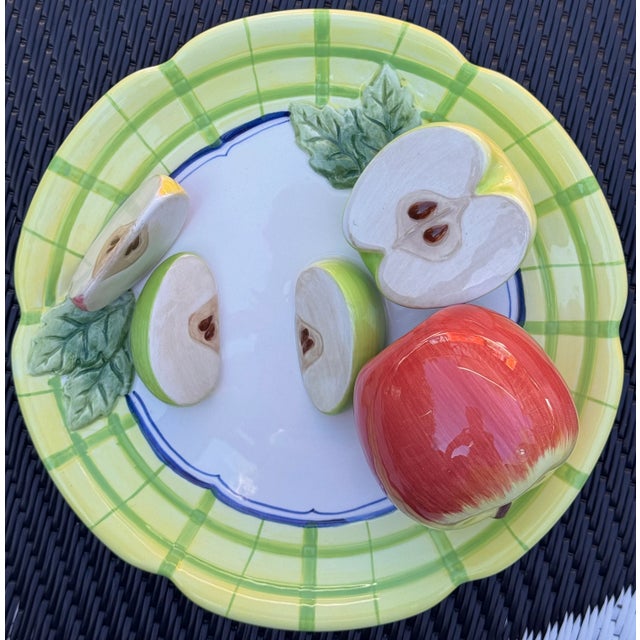 Vintage Trompe L’Oleil Plate of Apples For Sale - Image 9 of 12