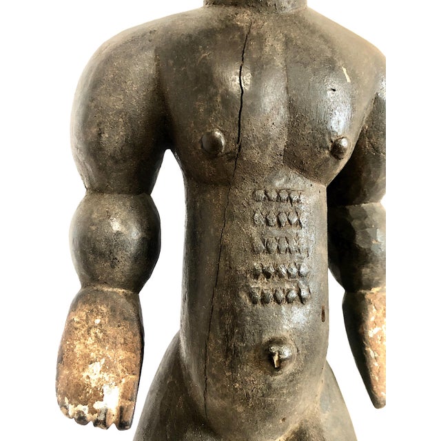 Wood Central African Carved Wood Ritual Male Figure For Sale - Image 7 of 16
