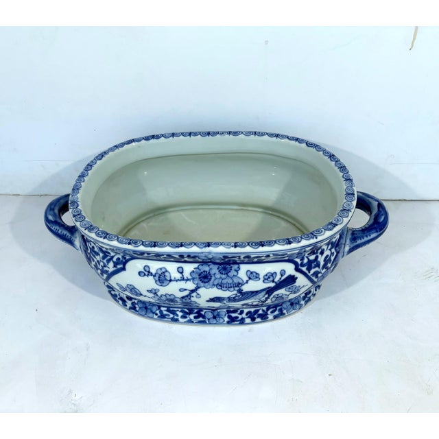 1990s Blue & White Large Bowl For Sale - Image 5 of 5