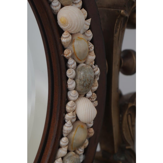 1990s Maitland Smith Seashell & Metal Vanity Mantel Mirror For Sale - Image 9 of 11
