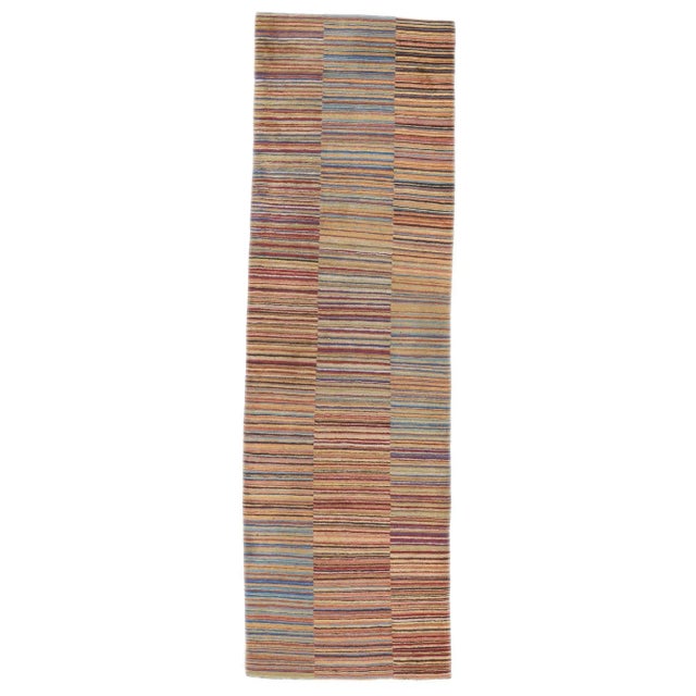 Colorful Striped Tibetan Rug Runner, 03'00 X 09'08 For Sale - Image 10 of 10