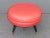 1950s Mid-Century Modern Rount Swivel Red Vinyl Ottoman For Sale - Image 5 of 11