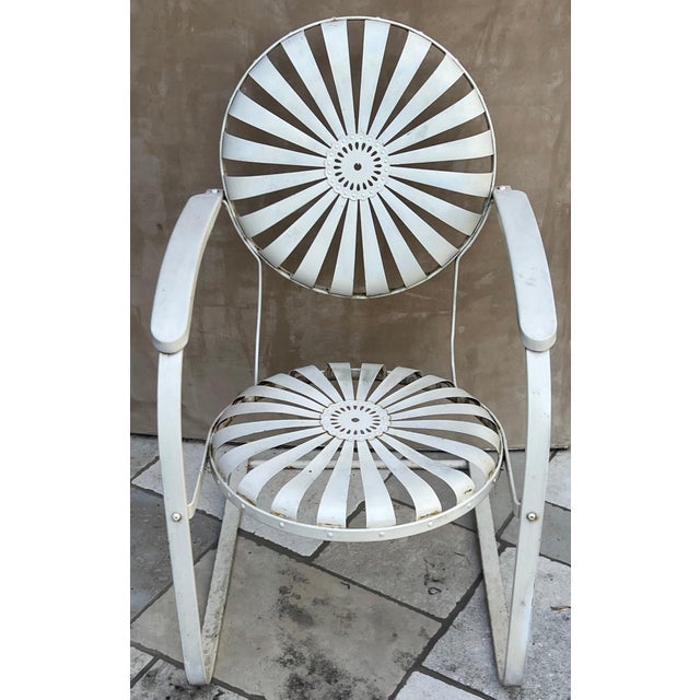 French French François Carré Sunburst Garden Rocker Chair For Sale - Image 3 of 12