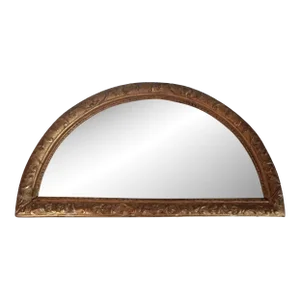 18th Century French Louis XVI Demilune Gilt Wood Transom Mirror
