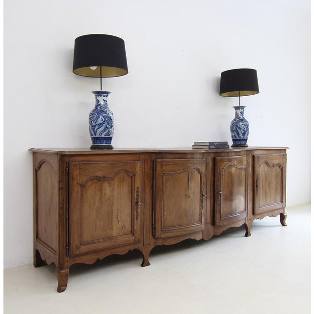 Provincial Louis XV French Walnut Enfilade or Sideboard, 1800s For Sale - Image 5 of 18