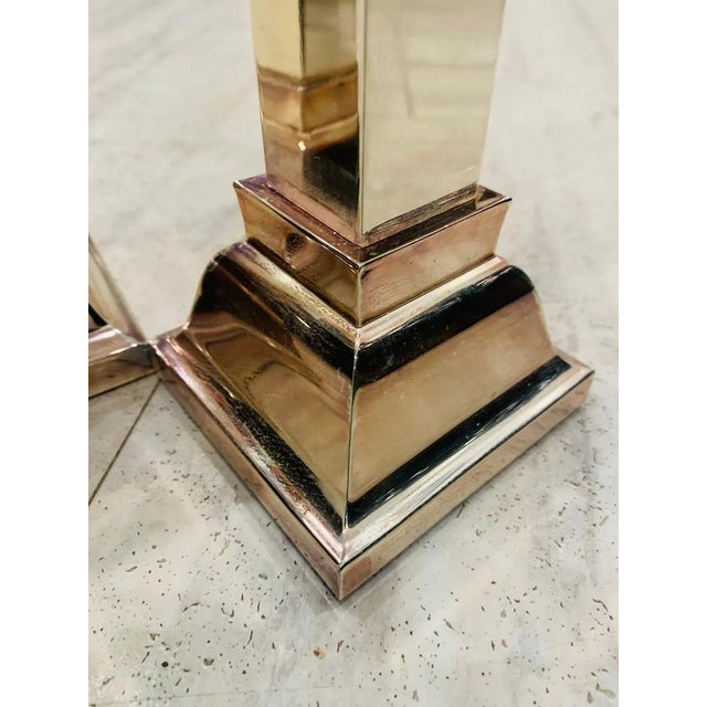 1980s Lunt Silverplated Candle Holders For Sale In Los Angeles - Image 6 of 9