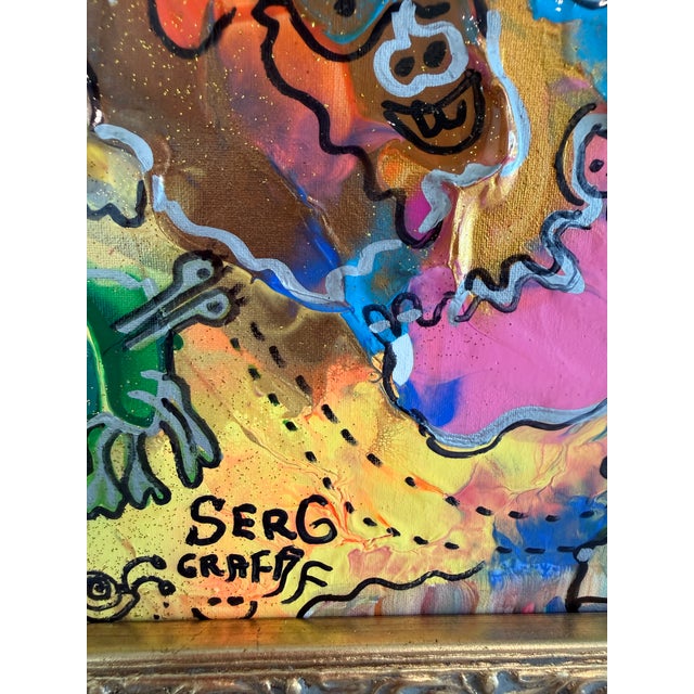 Original Abstract Painting Serg Graff "Piggy's Wild Party" Surreal Fantasy, Coa For Sale - Image 4 of 11