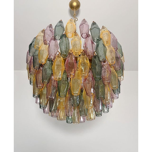 Murano Glass Candelier with 111 Multicolored Poliedri, 1990s For Sale - Image 12 of 18
